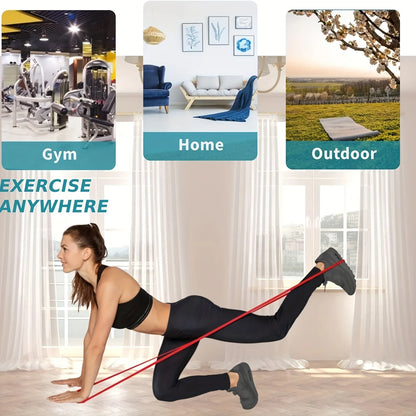1pc Stackable Heavy Tension TPE Resistance Band Set - Anti-Snap for Home Gym Muscle Strength & Body Stretching  Yoga Gym