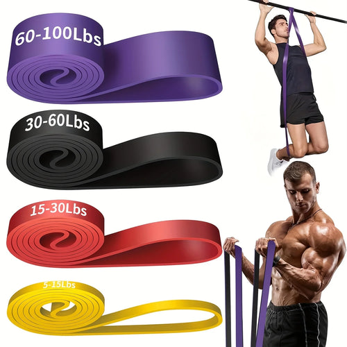 1pc Stackable Heavy Tension TPE Resistance Band Set - Anti-Snap for Home Gym Muscle Strength & Body Stretching  Yoga Gym